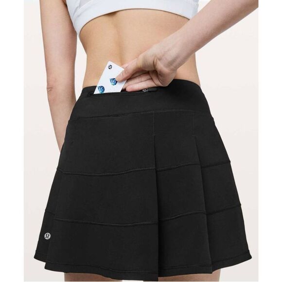 lululemon athletica Pants - LULULEMON ATHLETICA Pace Rival Skirt (Tall) 4-Way Stretch 15' in Black Size 8